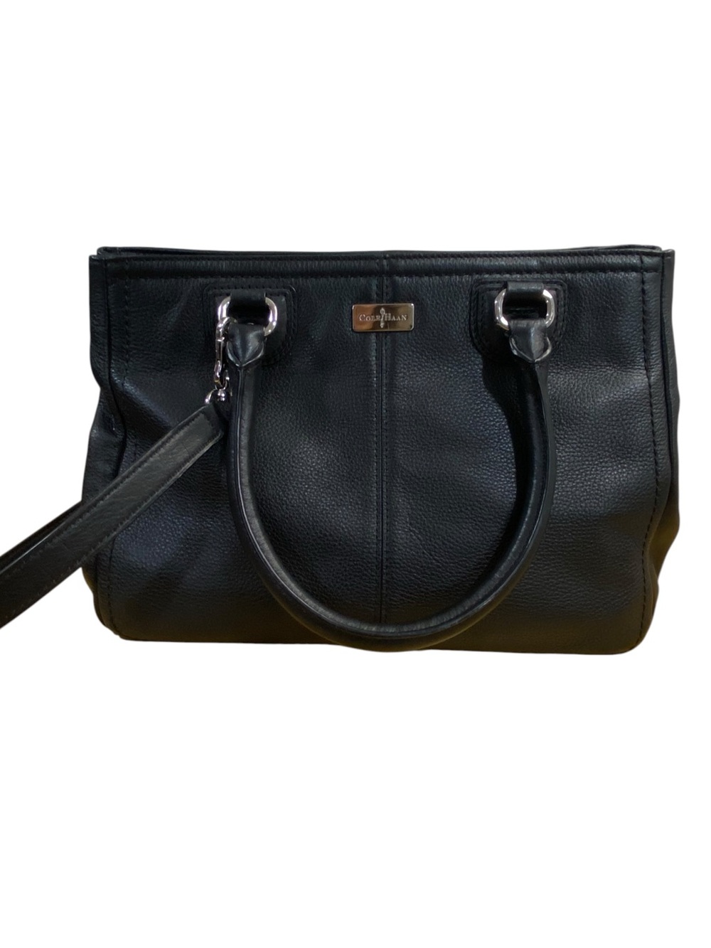 Cole Haan Black Pebbled Leather Satchel
